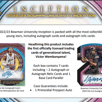 2023 Topps Bowman University Inception - Hit Box Sports Cards