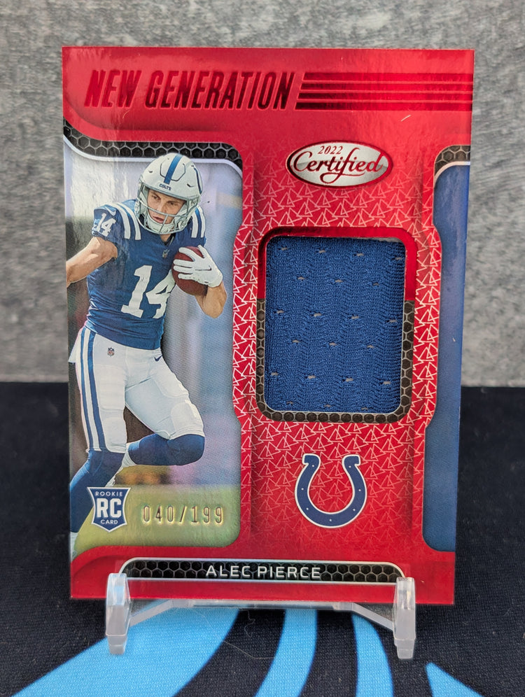 2022 Certified New Generation Jerseys Mirror Red /199 Alec Pierce Rookie RC