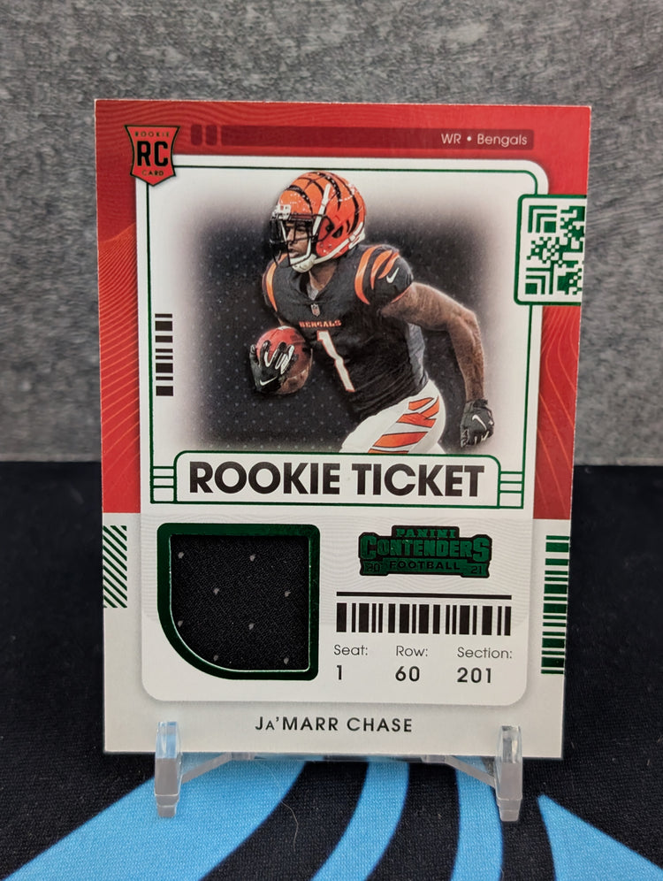 2021 Panini Contenders Ja'marr Chase Green Rookie Ticket Patch